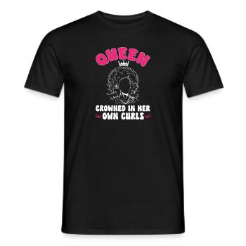 Curly Hair Afro Curls Natural Hair - Men's T-Shirt - black - Front - AI Model Male 178 light (178cm)