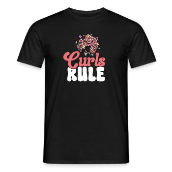 Curly Hair Afro Curls Natural Hair - Men's T-Shirt - black - Front - AI Model Male 178 light (178cm)