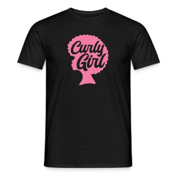 Curly Hair Afro Curls Natural Hair - Men's T-Shirt - black - Front - AI Model Male 178 light (178cm)
