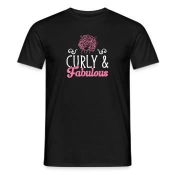 Curly Hair Afro Curls Natural Hair - Men's T-Shirt - black - Front - AI Model Male 178 light (178cm)