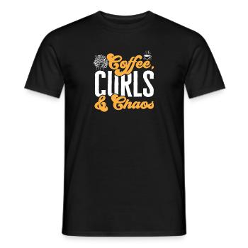 Curly Hair Afro Curls Natural Hair - Men's T-Shirt - black - Front - AI Model Male 178 light (178cm)