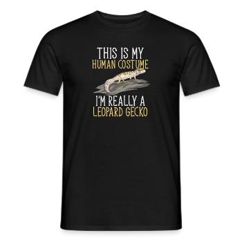 Gecko léopard Gecko reptile gecko de compagnie - T-shirt homme - noir - Devant - AI Model Male 178 light (178cm)