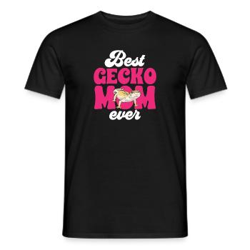 Gecko léopard Gecko reptile gecko de compagnie - T-shirt homme - noir - Devant - AI Model Male 178 light (178cm)