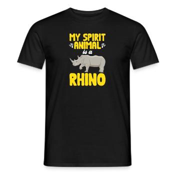 Rhino Rhino Unicorn - Men's T-Shirt - black - Front - AI Model Male 178 light (178cm)