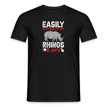 Rhino Rhino Unicorn - Men's T-Shirt - black - Front - AI Model Male 178 light (178cm)