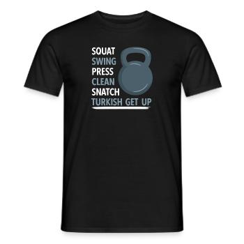 Kettlebell Workout Entraînement de fitness - T-shirt homme - noir - Devant - AI Model Male 178 light (178cm)