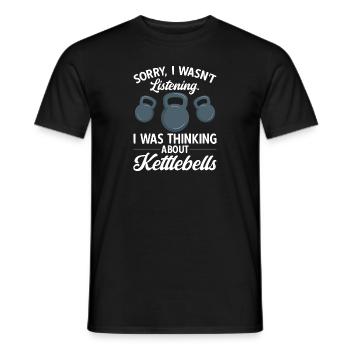 Kettlebell Workout Entraînement de fitness - T-shirt homme - noir - Devant - AI Model Male 178 light (178cm)
