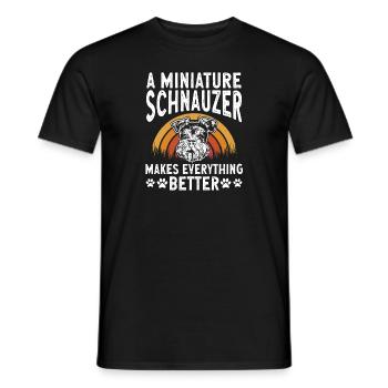 Schnauzer nain Chien Schnauzer - T-shirt homme - noir - Devant - AI Model Male 178 light (178cm)