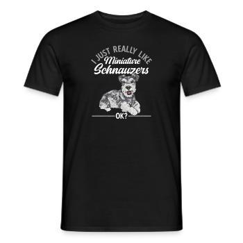 Schnauzer nain Chien Schnauzer - T-shirt homme - noir - Devant - AI Model Male 178 light (178cm)