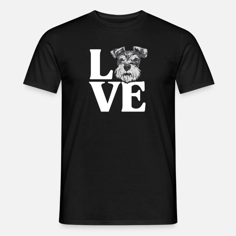 Zwergschnauzer Hund Schnauzer - Männer T-Shirt - Schwarz