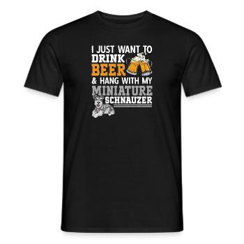 Schnauzer nain Chien Schnauzer - T-shirt homme - noir - Devant - AI Model Male 178 light (178cm)