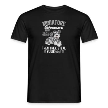 Zwergschnauzer Hund Schnauzer - Männer T-Shirt - Schwarz - Vorne - AI Model Male 178 light (178cm)