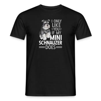 Zwergschnauzer Hund Schnauzer - Männer T-Shirt - Schwarz - Vorne - AI Model Male 178 light (178cm)