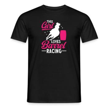 Cheval de course de barils de rodéo - T-shirt homme - noir - Devant - AI Model Male 178 light (178cm)
