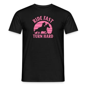 Cheval de course de barils de rodéo - T-shirt homme - noir - Devant - AI Model Male 178 light (178cm)