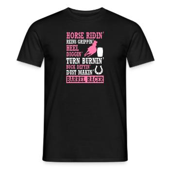 Rodeo Barrel Racing Pferd - Männer T-Shirt - Schwarz - Vorne - AI Model Male 178 light (178cm)