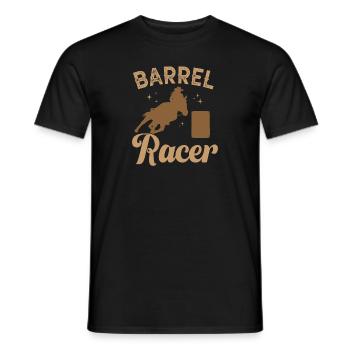 Cheval de course de barils de rodéo - T-shirt homme - noir - Devant - AI Model Male 178 light (178cm)