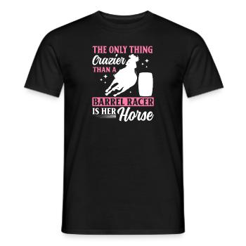 Cheval de course de barils de rodéo - T-shirt homme - noir - Devant - AI Model Male 178 light (178cm)