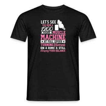 Cheval de course de barils de rodéo - T-shirt homme - noir - Devant - AI Model Male 178 light (178cm)