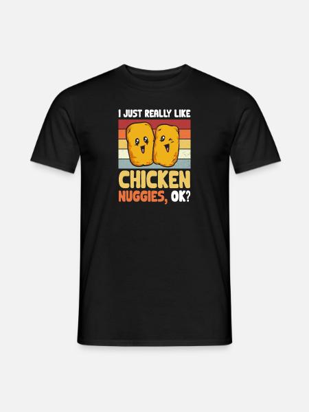 Chicken Nugget Liebhaber Chicken Nuggets - T-shirt herr - svart