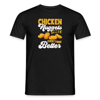Chicken Nugget Lover Chicken Nuggets - Men's T-Shirt - black - Front - AI Model Male 178 light (178cm)