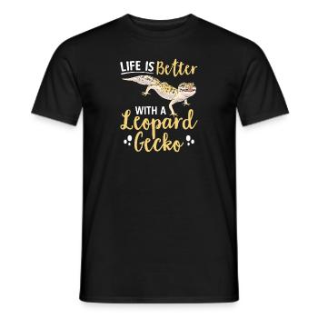 Leopard Gecko Reptile Pet Gecko - Men's T-Shirt - black - Front - AI Model Male 178 light (178cm)
