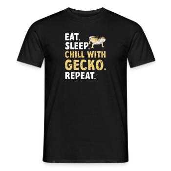 Leopard Gecko Reptile Pet Gecko - Men's T-Shirt - black - Front - AI Model Male 178 light (178cm)