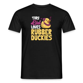 Canard en caoutchouc Canard en caoutchouc - T-shirt homme - noir - Devant - AI Model Male 178 light (178cm)