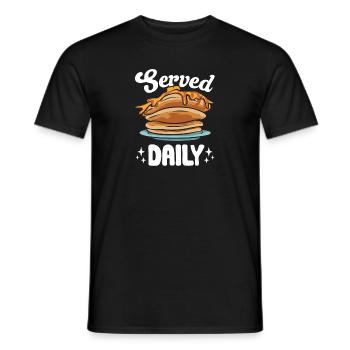 Pancake Frühstück Pfannkuchen - Männer T-Shirt - Schwarz - Vorne - AI Model Male 178 light (178cm)