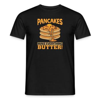 Pancake Breakfast Pancakes - Men's T-Shirt - black - Front - AI Model Male 178 light (178cm)