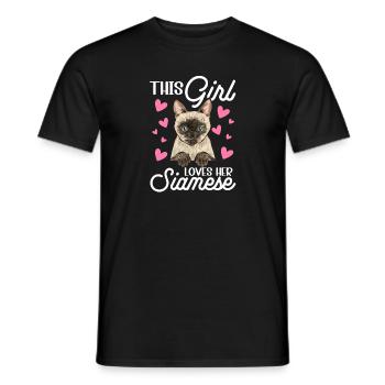 Siamese Cat Siamese Cat - Men's T-Shirt - black - Front - AI Model Male 178 light (178cm)