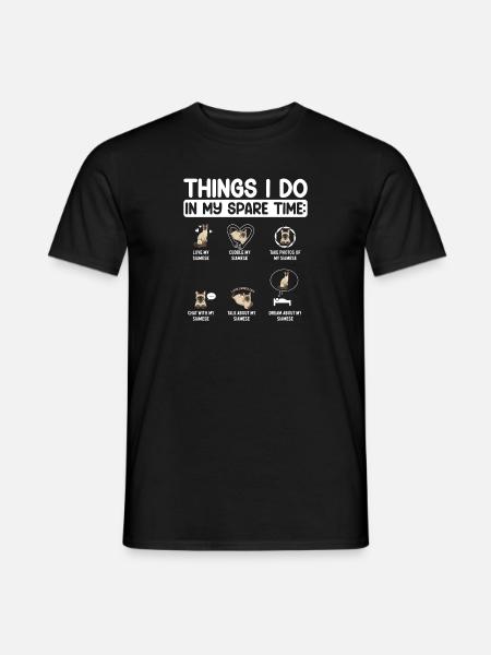 Siamkatze Katze Siamese - Männer T-Shirt - Schwarz
