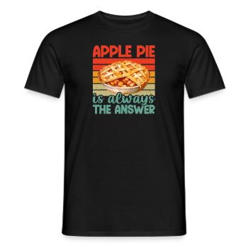 Apple pie lady thanksgiving applepie lover retro - Men's T-Shirt - black - Front - AI Model Male 178 light (178cm)