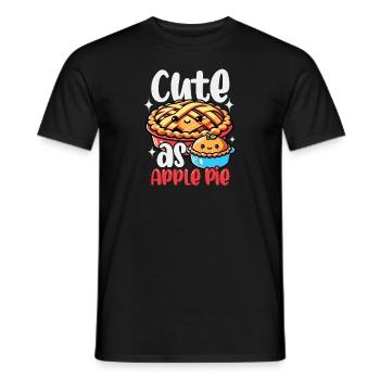 Cute as Apple pie thanksgiving applepie lover - Men's T-Shirt - black - Front - AI Model Male 178 light (178cm)