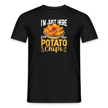 Drôle d’amateur de chips, je suis juste ici citation - T-shirt homme - noir - Devant - AI Model Male 178 light (178cm)
