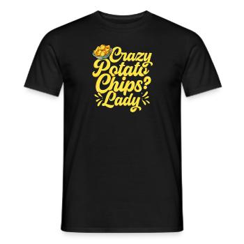 Crazy potato chips lady women aime les collations à base de pommes de terre - T-shirt homme - noir - Devant - AI Model Male 178 light (178cm)