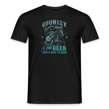 Country music lover that's why i'm here country - Men's T-Shirt - black - Front - AI Model Male 178 light (178cm)