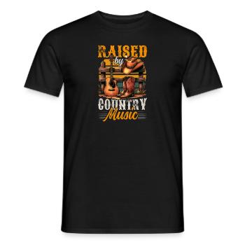 Country music lover raised by country music - Men's T-Shirt - black - Front - AI Model Male 178 light (178cm)