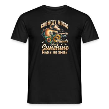 Country-Musik-Liebhaber und Sonnenschein Country-Musik - Männer T-Shirt - Schwarz - Vorne - AI Model Male 178 light (178cm)
