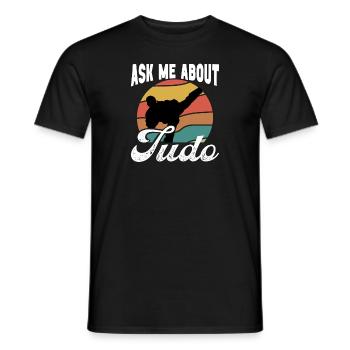 Judo ask me about judo funny retro judoka martial - Men's T-Shirt - black - Front - AI Model Male 178 light (178cm)