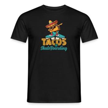 Skateboard und Tacos lustige Skateboarding Idee - Männer T-Shirt - Schwarz - Vorne - AI Model Male 178 light (178cm)