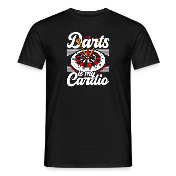 Darts is my cardio throwing darts dartboard - Men's T-Shirt - black - Front - AI Model Male 178 light (178cm)