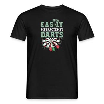 Jeu de fléchettes facilement distrait par les fléchettes fléchettes drôles - T-shirt homme - noir - Devant - AI Model Male 178 light (178cm)