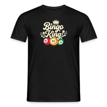 Joueur de bingo interrogez-moi sur la conception du bingo chanceux - T-shirt homme - noir - Devant - AI Model Male 178 light (178cm)