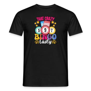 Joueur de bingo interrogez-moi sur la conception du bingo chanceux - T-shirt homme - noir - Devant - AI Model Male 178 light (178cm)