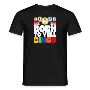 Bingo player ask me about bingo lucky bingo design - Men's T-Shirt - black - Front - AI Model Male 178 light (178cm)