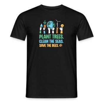 Jour de la Terre Planter des arbres 22 avril Planète Jour de la Terre - T-shirt homme - noir - Devant - AI Model Male 178 light (178cm)