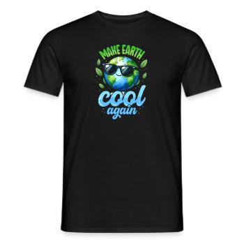 Earth day make earth cool again april 22 - Men's T-Shirt - black - Front - AI Model Male 178 light (178cm)