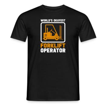 Forklift operator funny forklift driver design - Men's T-Shirt - black - Front - AI Model Male 178 light (178cm)