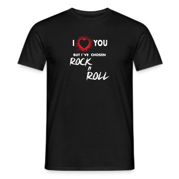 I Love But I've Chosen Rock and Roll - Men's T-Shirt - black - Front - AI Model Male 178 light (178cm)